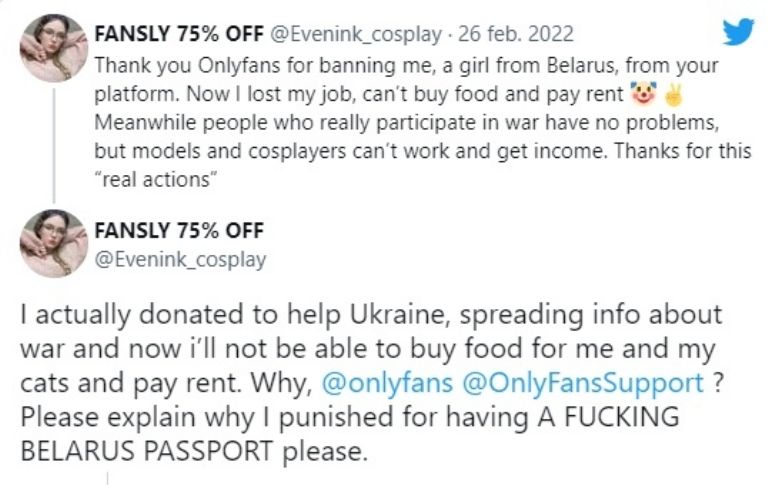 Only Fans de modelos rusas son cancelados tras guerra en Ucrania