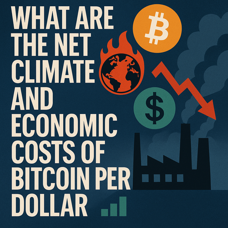 What are the net climate and economic costs of Bitcoin per dollar transacted