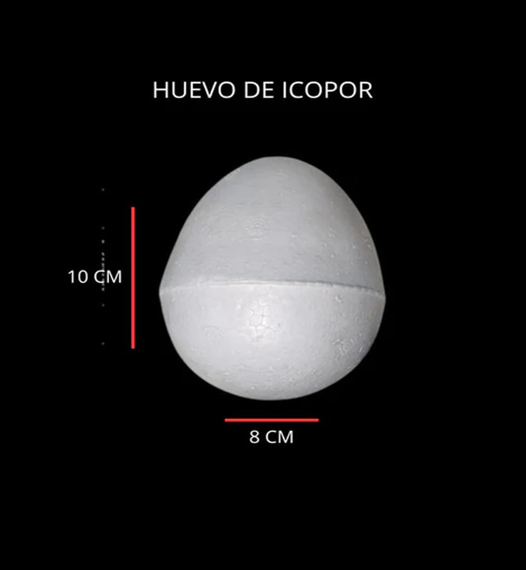 Huevo en Icopor #2 de 10cm Poliestireno huevos Para Manualidades