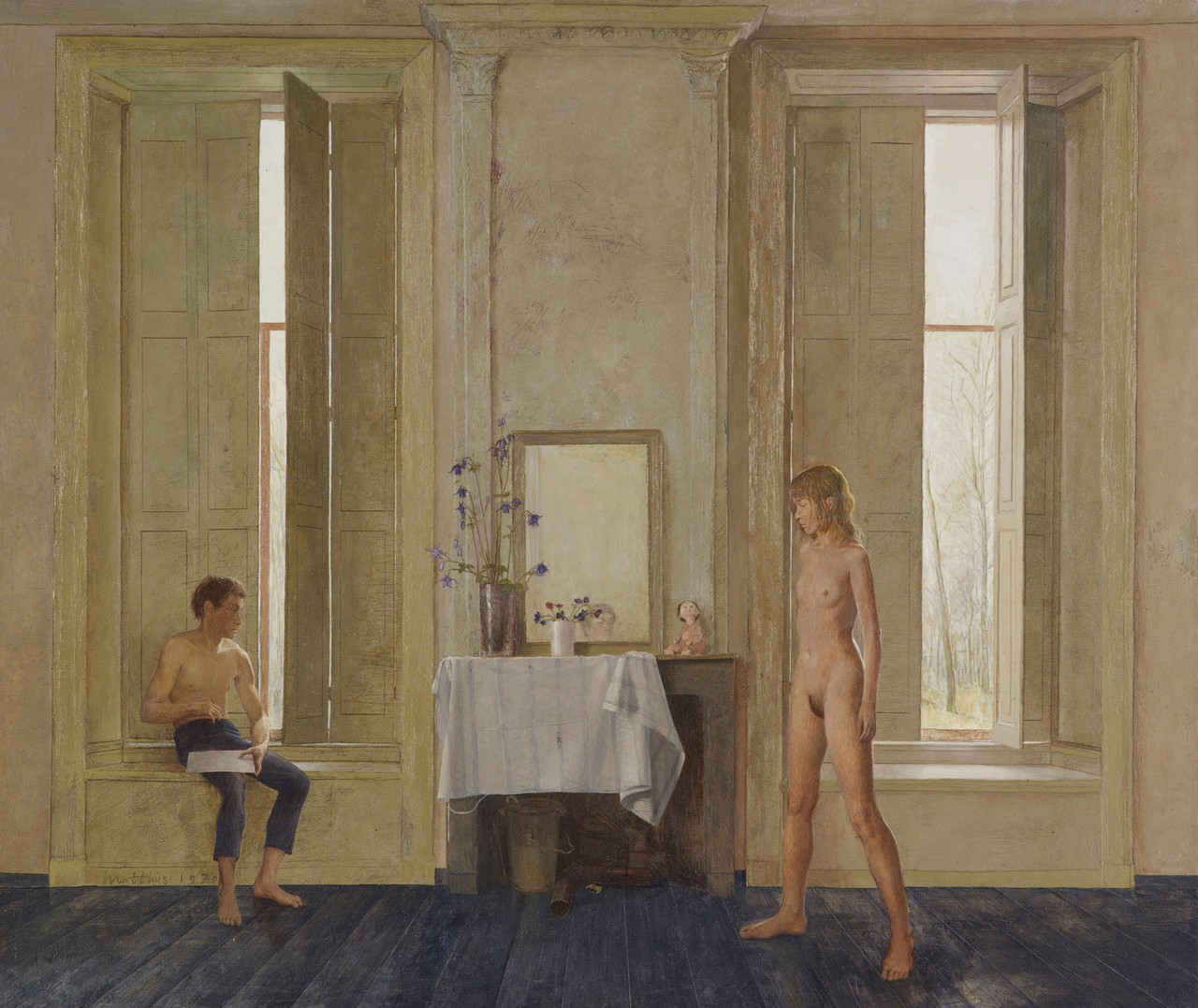 Matthijs Roeling Interior with the Painter and his Model (1970)