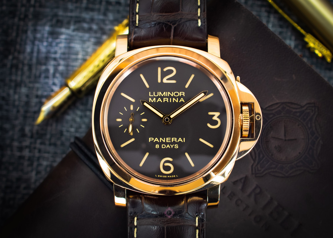 FS Panerai Luminor Marina 8 Days 18K Rose Gold 44mm BOX PAPERS