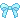 ID: an animated pixel of a light blue bow, it features it bouncing as if tugged tightly before returning to its natural state, End ID.