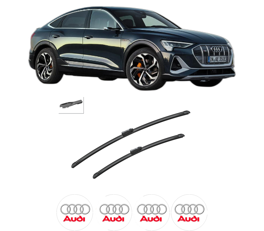 Set stergatoare auto AUDI E-TRON Sportback (GEA) din 2019-2020, pentru parbriz auto, 2 bucati, Bosch Aerotwin, din cauciuc siliconat rezistent, 4 Stickere Auto AUDI