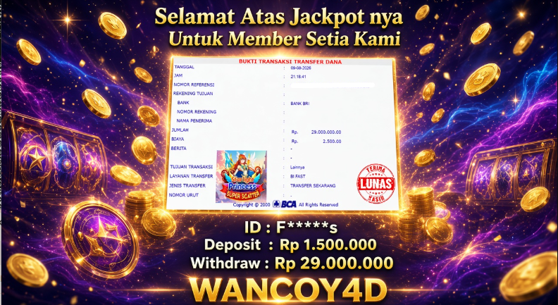 WANCOY4D Starlight Princess Super Scatter PRAGMATIC PLAY RP.29.000.000 -LUNAS