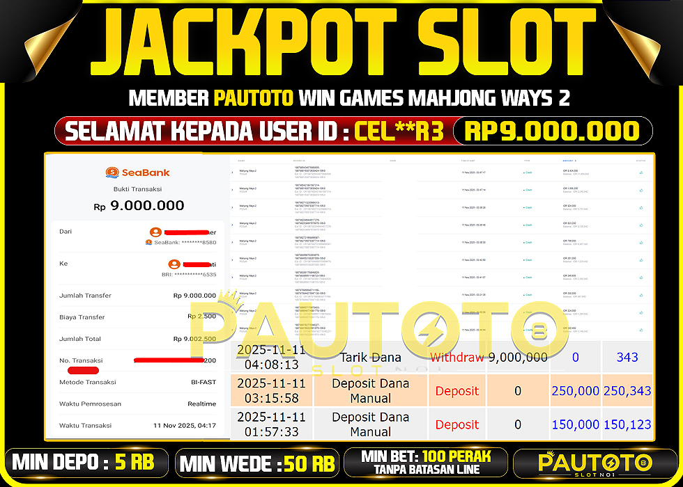BUKTI JACKPOT LUNAS PAUTOTO