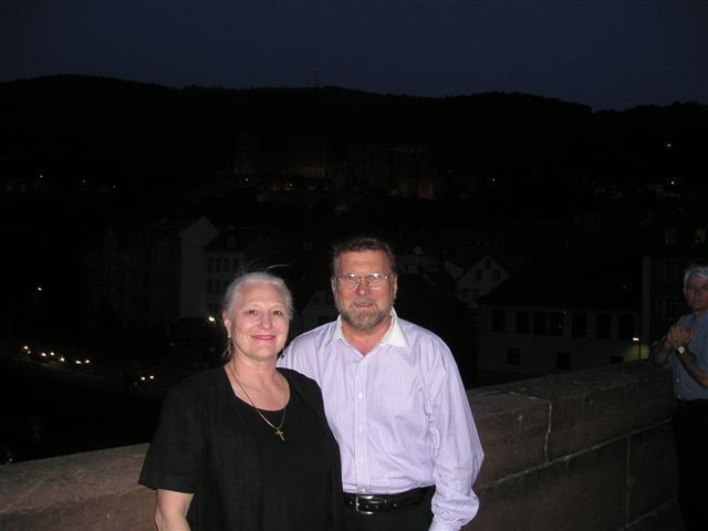 M and P on the ancient bridge