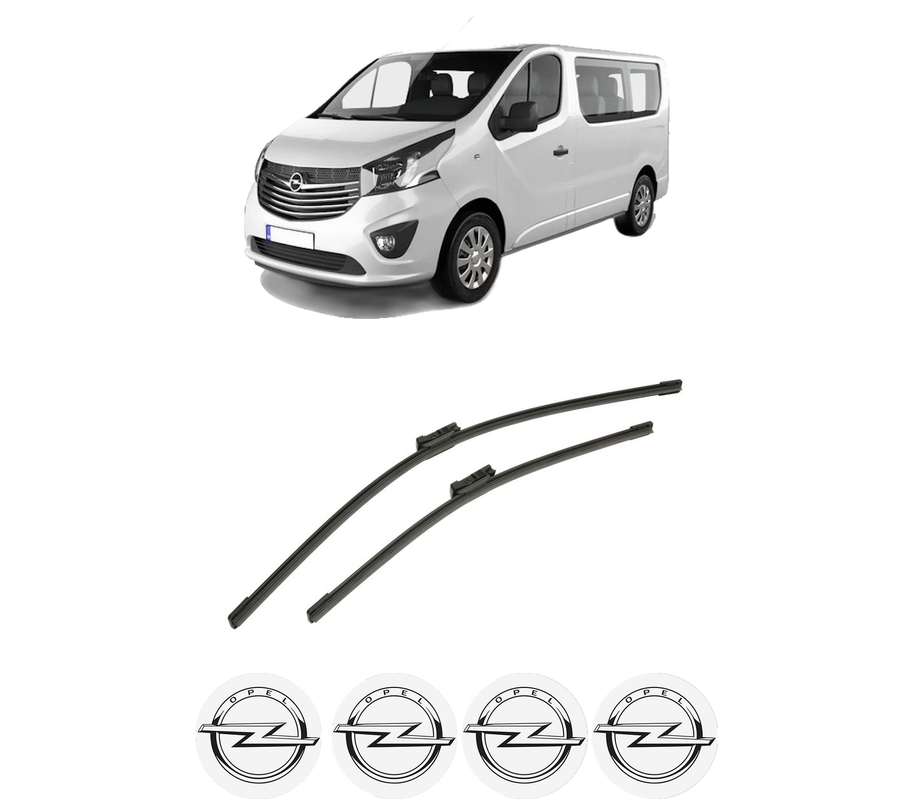 Set stergatoare auto OPEL VIVARO B Van (X82) din 2014-2019, pentru parbriz auto, 2 bucati, Bosch Aerotwin, din cauciuc siliconat rezistent, 4 Stickere Auto OPEL