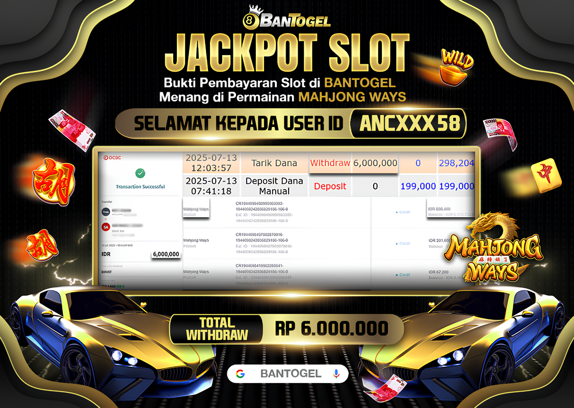 BUKTI JACKPOT LUNAS BANTOGEL