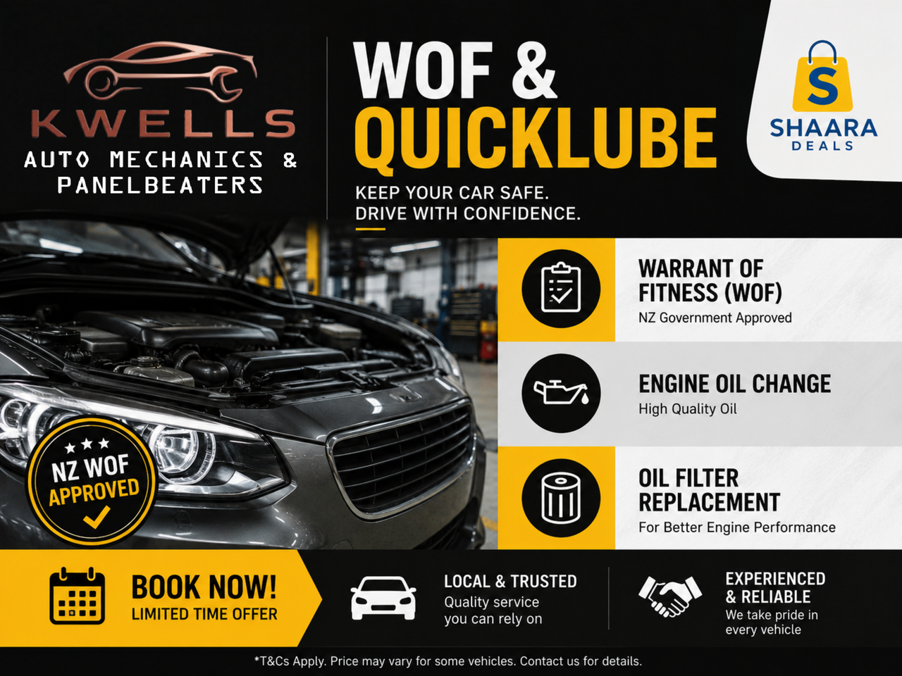 WOF & Quick Lube Service From K WELL'S AUTO MECHANICS & PANEL BEATERS LIMITED | Shaara Deals