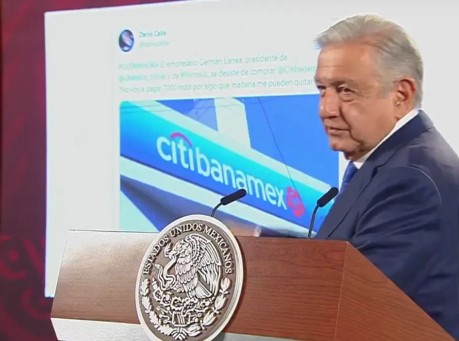 Plantea AMLO compra de Banamex si Germán Larrea no lo hace