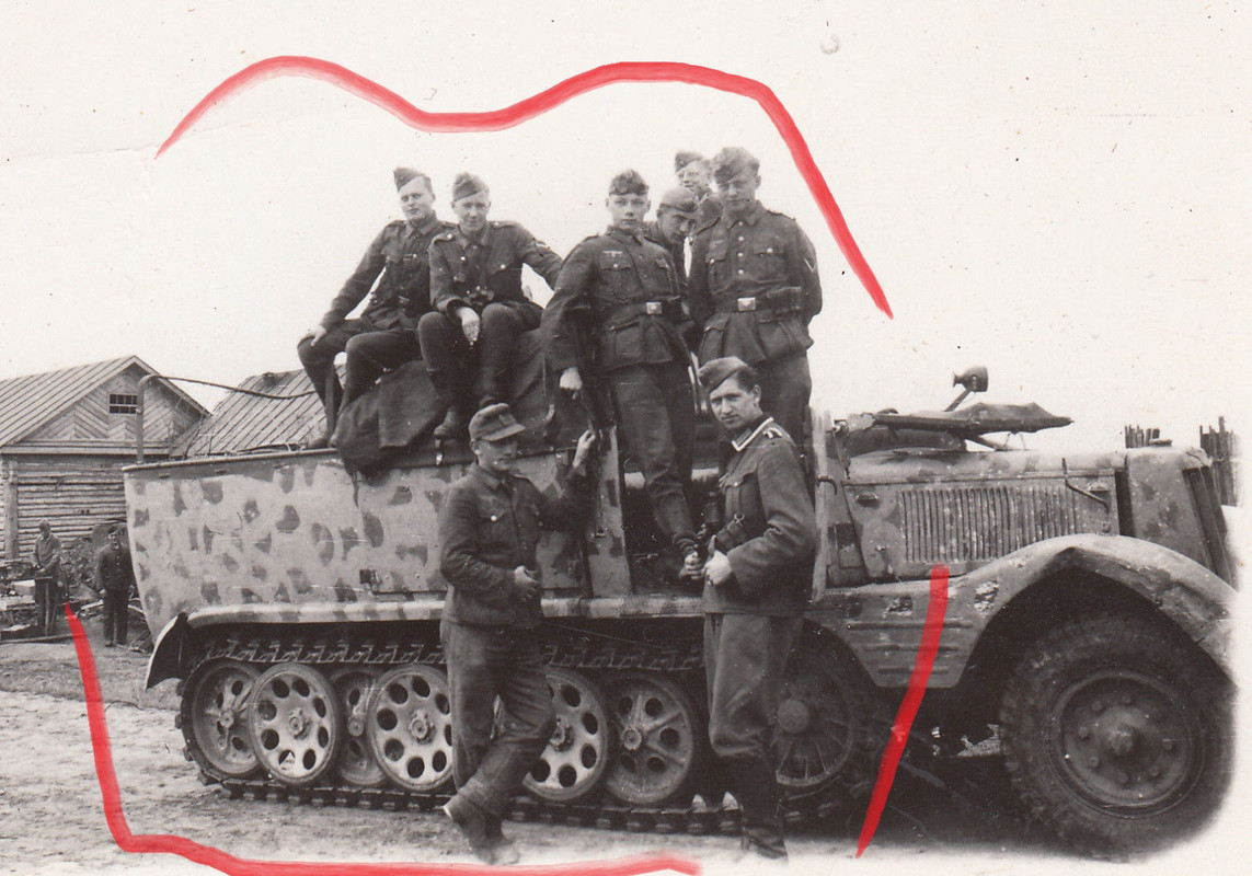 Foto Soldat Rußland Sd.Kfz. Halbkette Tarnmuster Camo TOP Techni