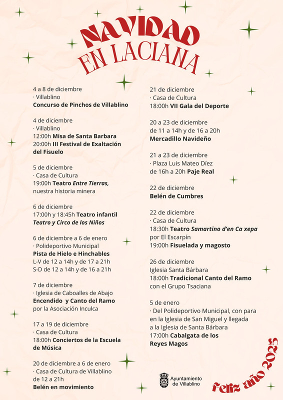 Programación de Navidad en Laciana. 