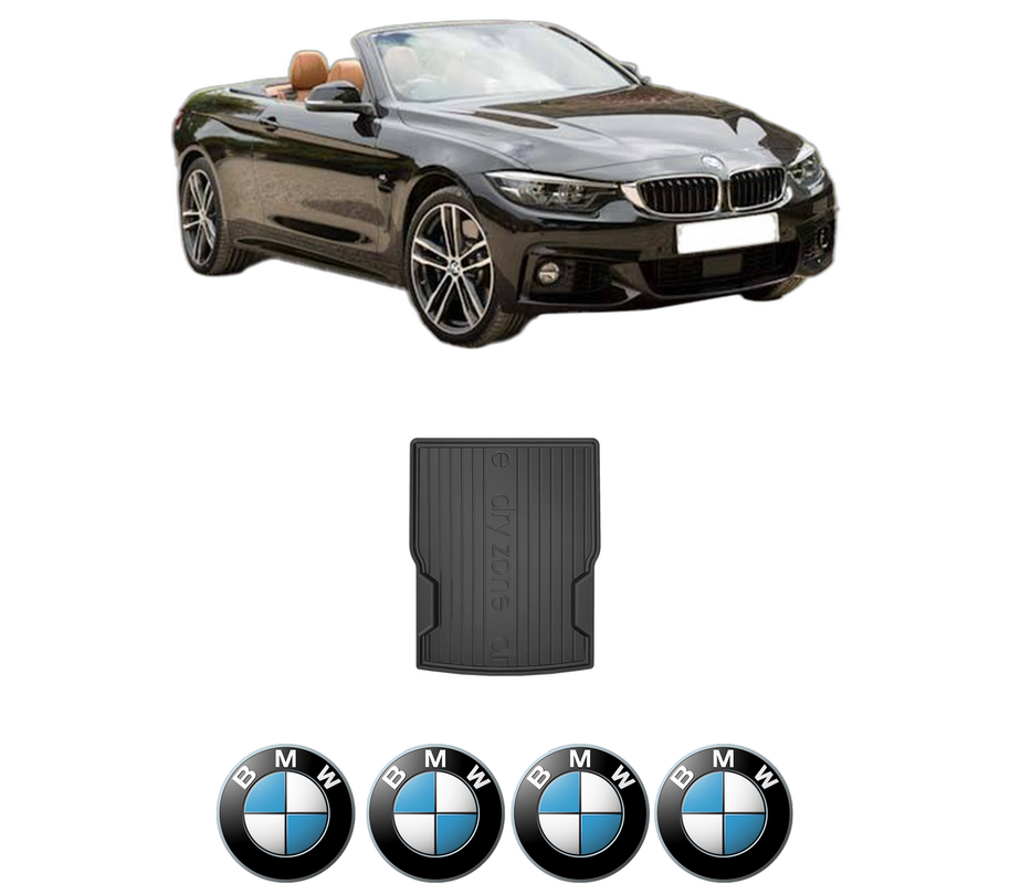 Tavita Portbagaj BMW Seria 4 Convertible (F33, F83) din 2013-2020, Protectie Portbagaj Auto, 4x Stickere auto cu BMW