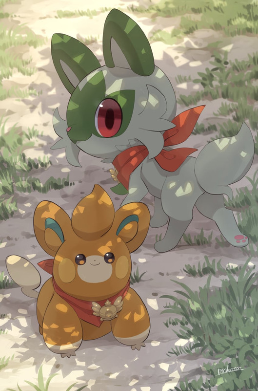 sprigatito-and-pawmi-pokemon-drawn-by-ma