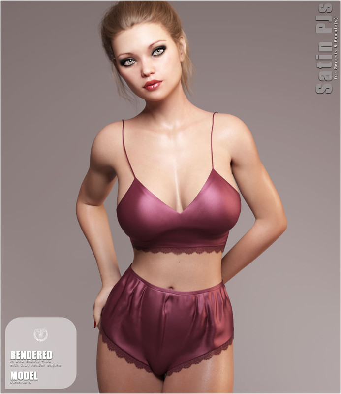 Satin Pyjamas for Genesis 8 Females