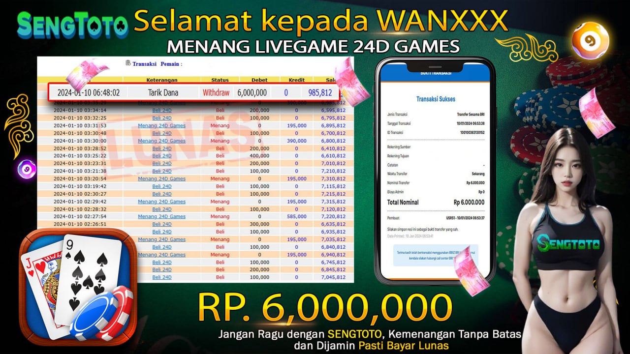 BUKTI PEMBAYARAN LIVE GAME 24D GAMES