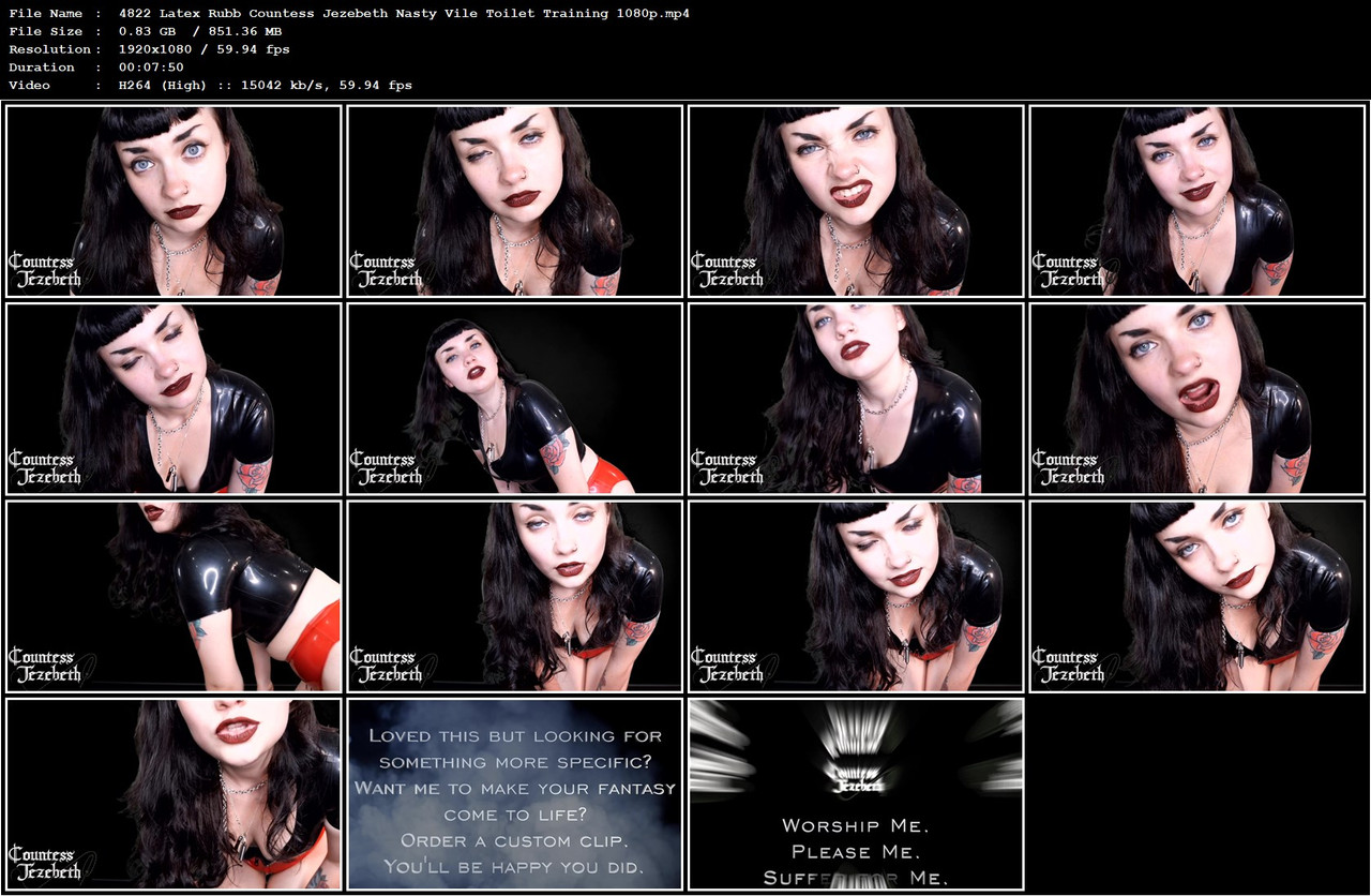 4822 Latex Rubb Countess Jezebeth Nasty Vile Toilet Training 1080p mp4