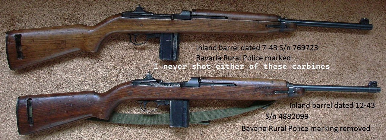 Two 1943 barrel dated Inland M1 carbines-Bavaria marked (2)