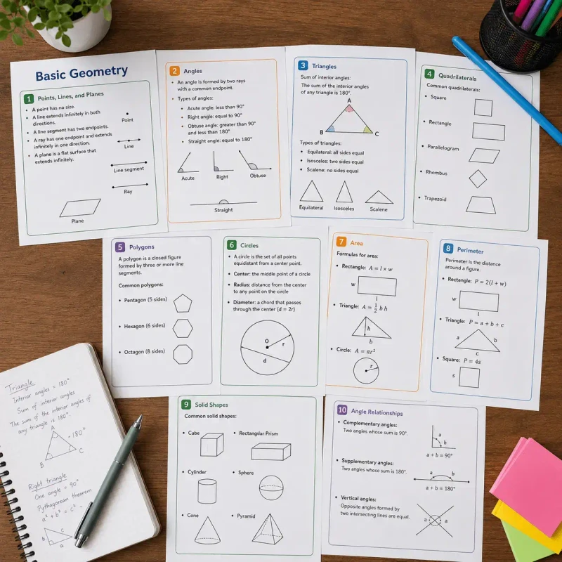 Geometry mind map