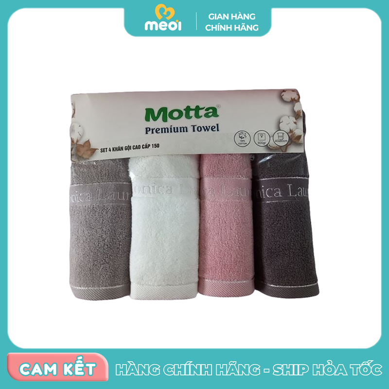 Set 4 khan goi Motta 100 cotton 150 kt 40x80cm