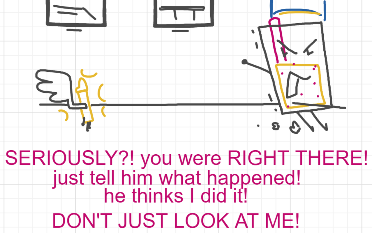 A panel from A Murder On The, episode six of the Board Boards object show by Furretwalk/WalkingFurret.