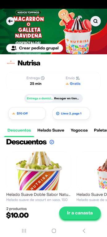 Rappi: Helados nutrisa al 2x1 + 70 menos (Rappi prime) | Leer descripción 
