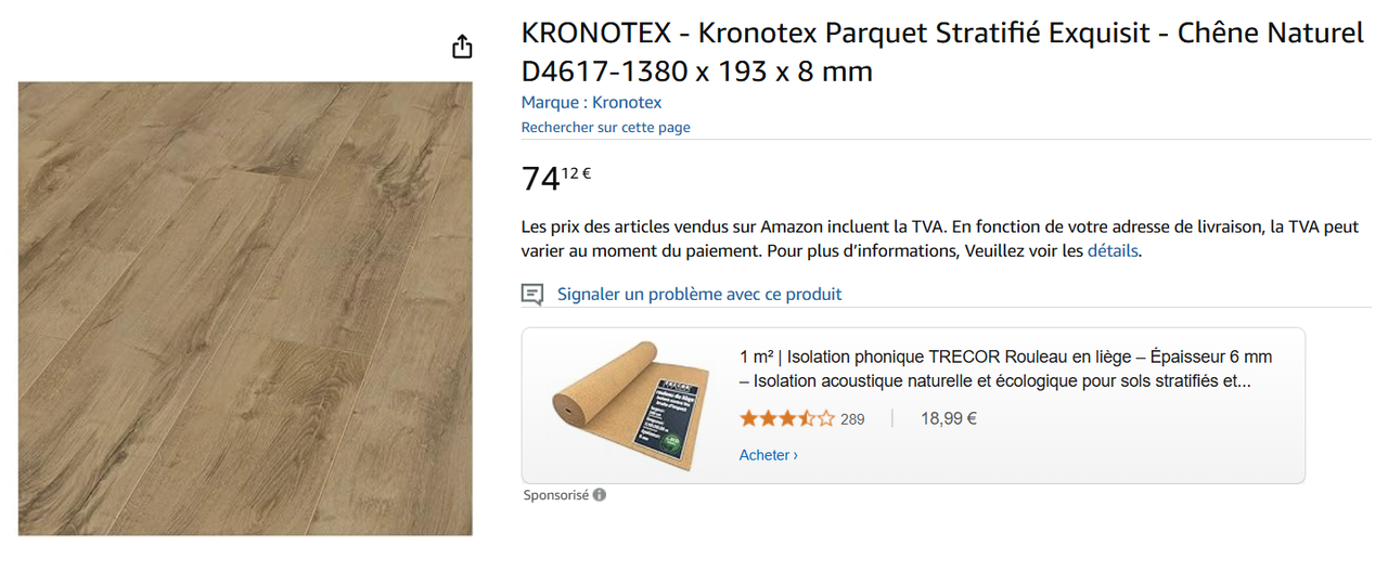Parquet stratifié Kronotex chêne naturel