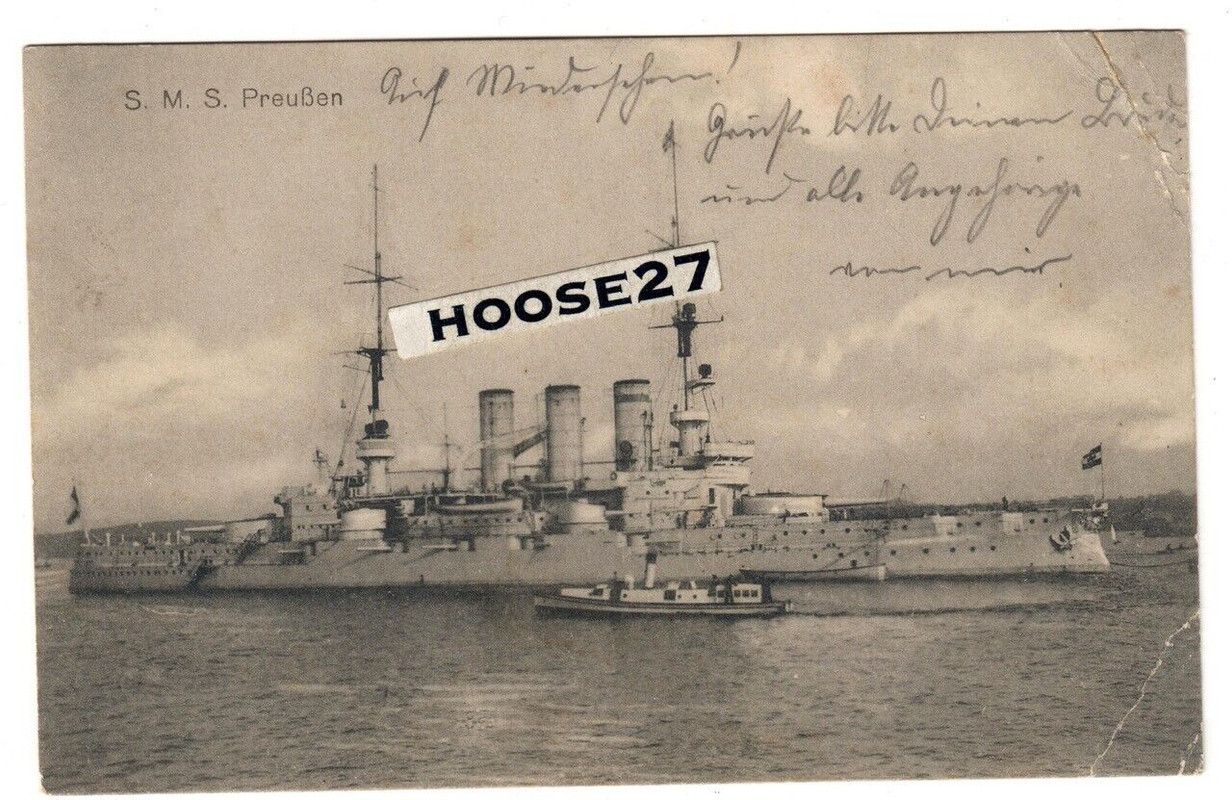 Fotopostkarte SMS Preußen Feldpost Marine Luftschiffer Kiel 1916 1.WK orig. 2512