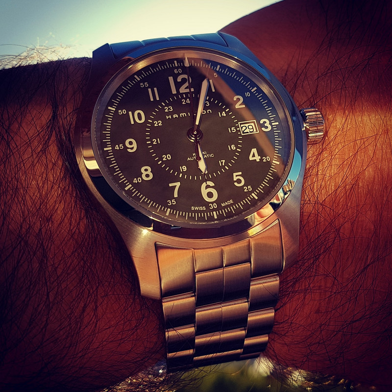 Hamilton Khaki Field Auto 42mm 100M Green Dial Cal. H10 Ref. H70605163 (2)