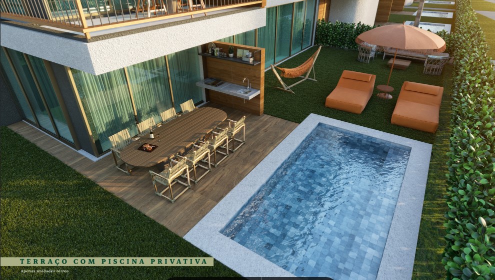 Apartamento de 3 quartos com terraço e piscina privativa vista para o mar