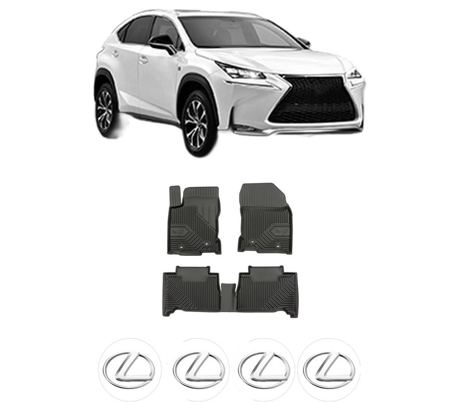 Set covorase presuri LEXUS NX (_Z1_) din 2014-2018, auto, din cauciuc thermoplastic, 4 Stickere auto cu LEXUS