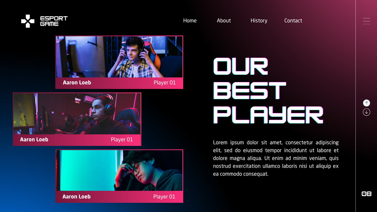 Dark Blue and Red Neon Futuristic Esports Game Presentation