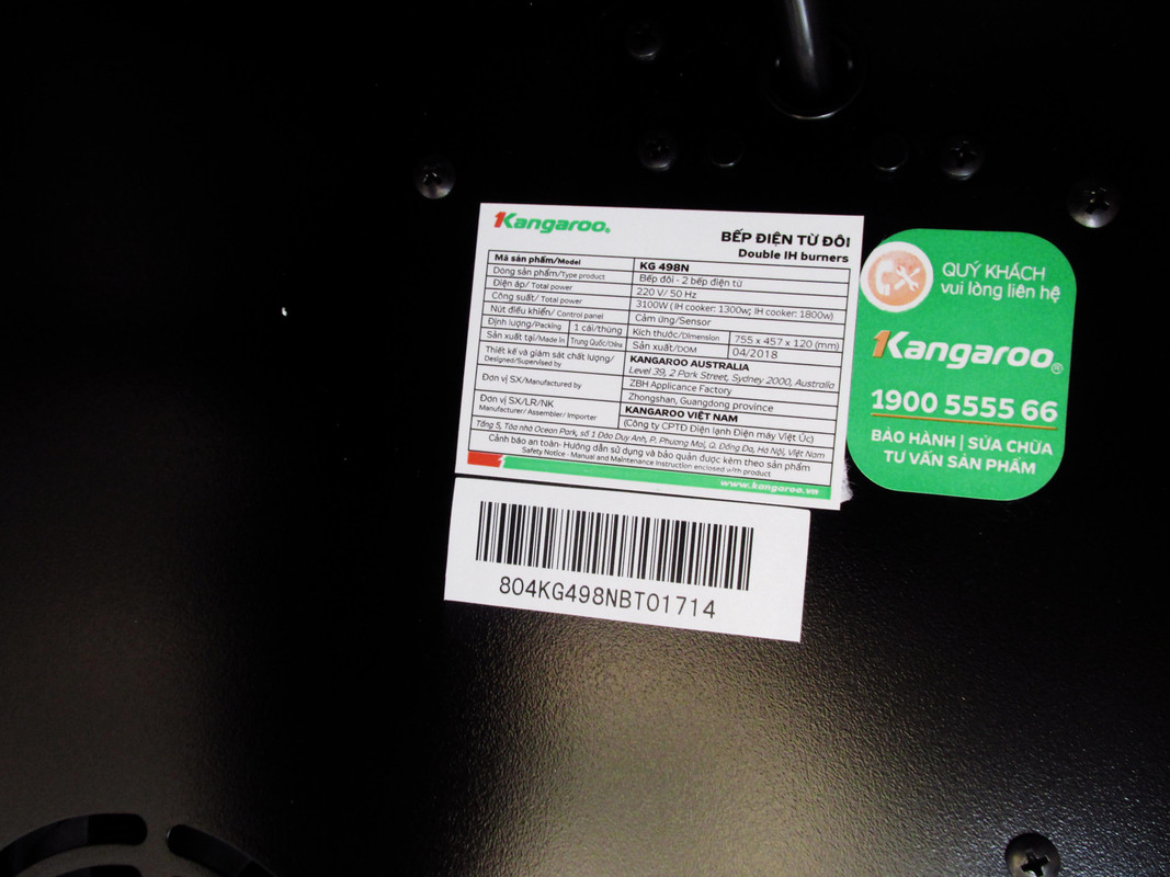 Thanh lý bếp từ đôi Kangaroo cảm ứng, mặt kính Ceramic cao cấp - 4