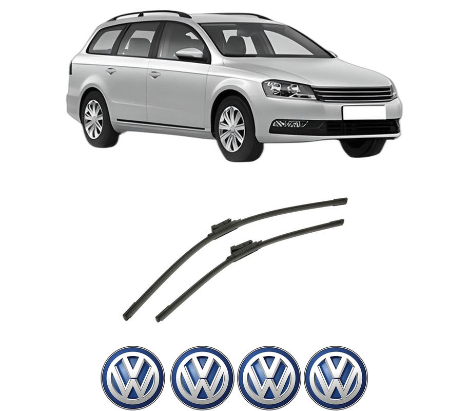 Set stergatoare auto Volkswagen PASSAT B7 Variant (365) din 2010-2015, pentru parbriz auto, 2 bucati, Bosch Aerotwin, din cauciuc siliconat rezistent, 4 Stickere Auto Volkswagen