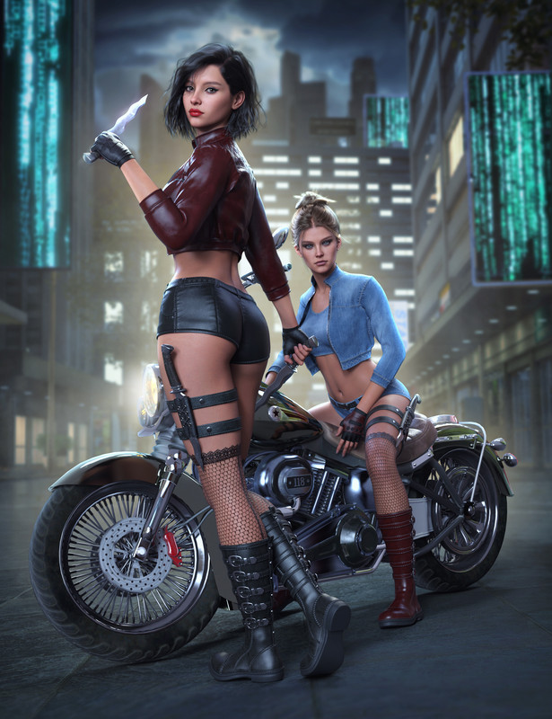 dForce Urban Fantasy Outfit for Genesis 9, 8.1 and 8 Female