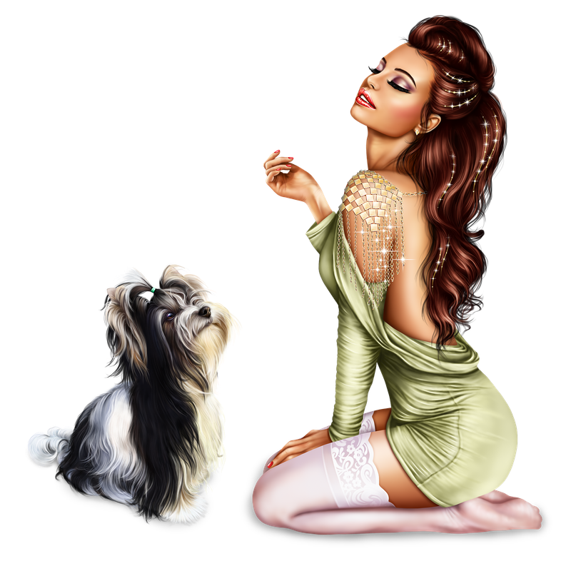 Girl With Briewer Yorkie 72