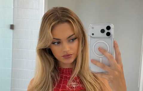 Mirror Selfie Boob Flash in Sexy Dress