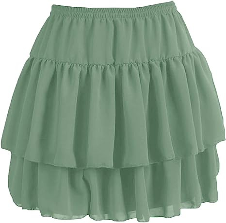 Women's Flared Short Skirts Basic Versatile Pleated Mini Skater Elastic Skirts - Picture 32 of 47