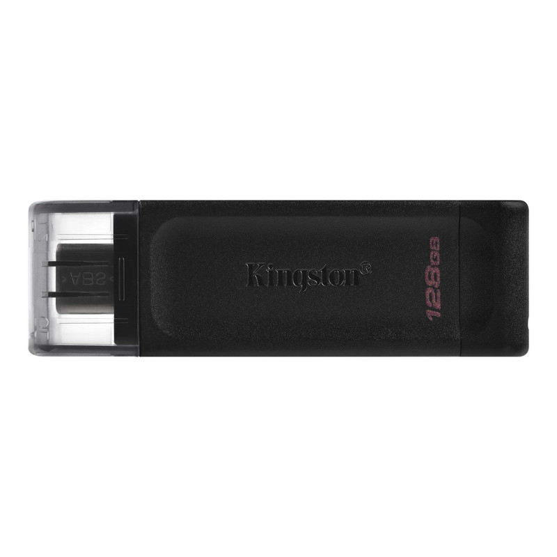 Memoria USB Kingston DataTraveler 70 de 128GB, compacta y portátil.