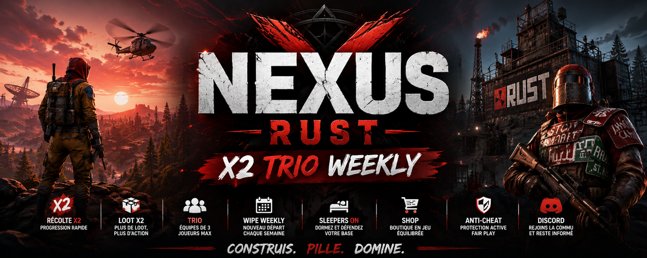 Nexus Rust #1 — Vanilla 2x (Solo/Duo/Trio) | ONLINE image