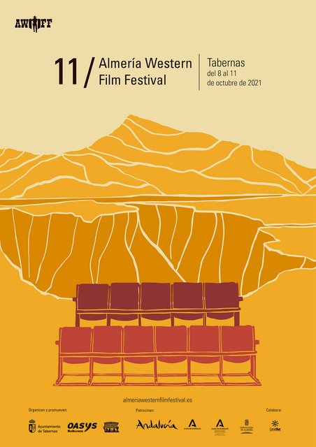 CARTEL DEL ALMERÍA WESTERN FILM FESTIVAL 2021 QUE SE CELEBRARÁ DEL 8 AL 11 DE OCTUBRE