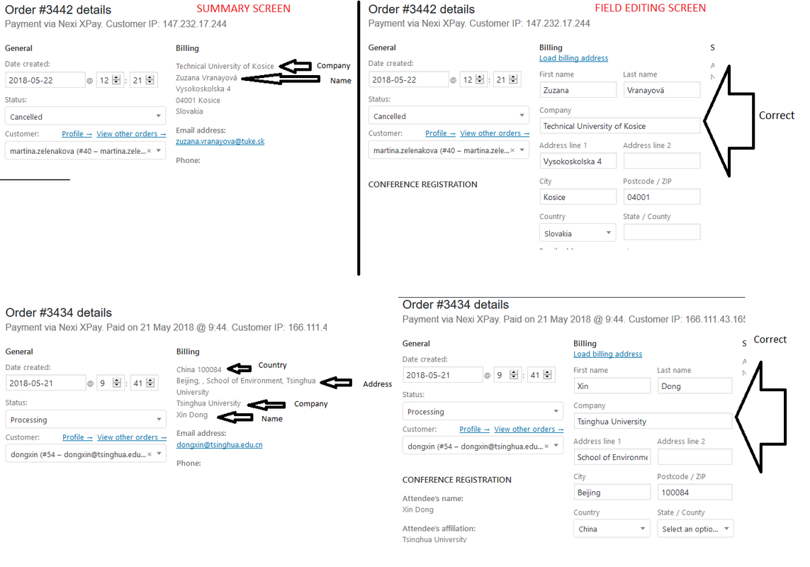 Error billing field