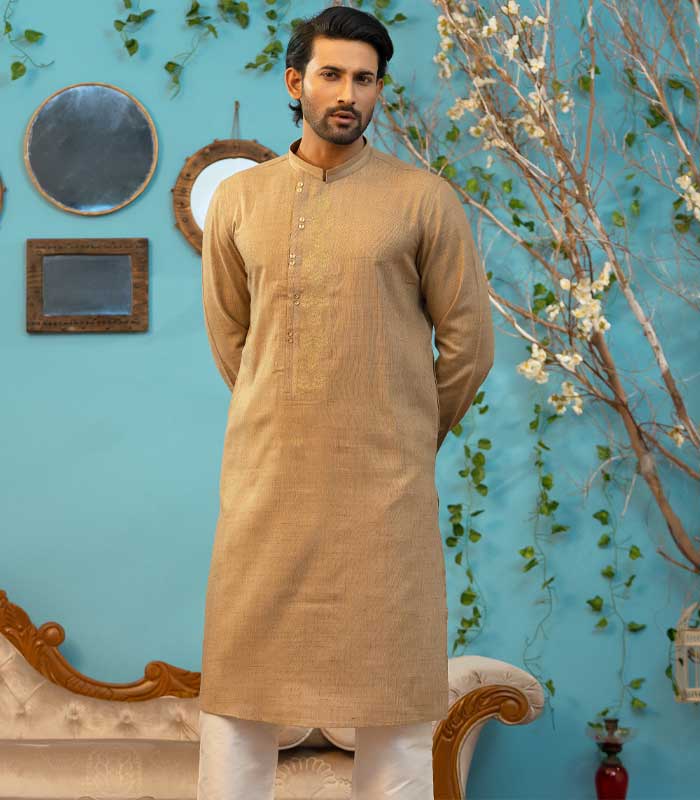 Men’s Exclusive Punjabi & Pajama : IND (Cream Color)