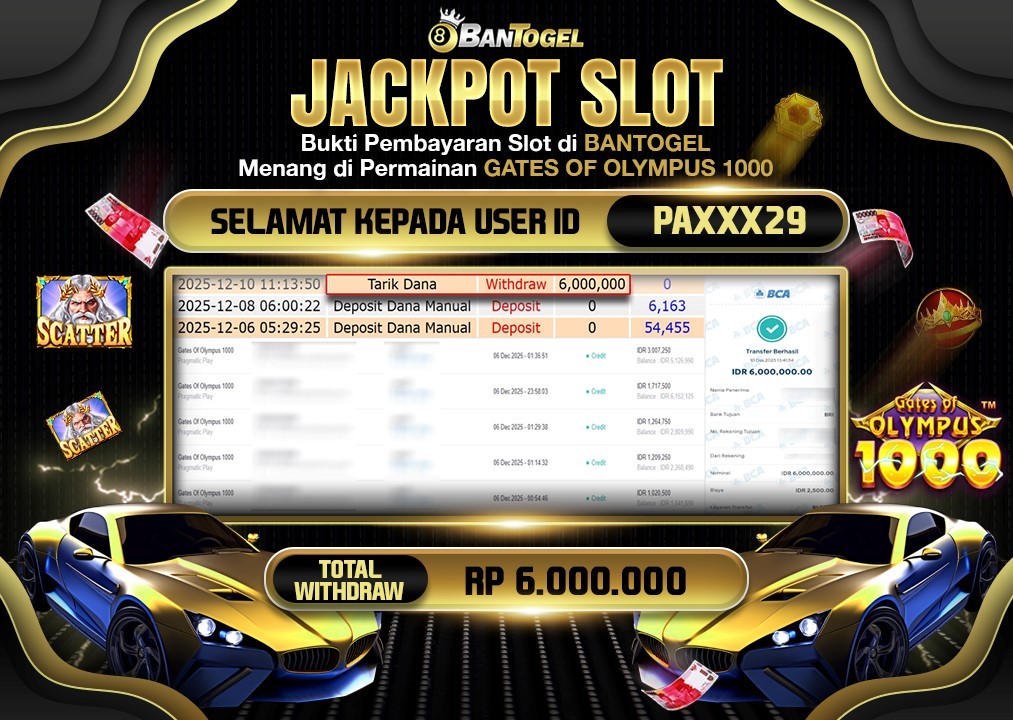 BUKTI JACKPOT LUNAS BANTOGEL