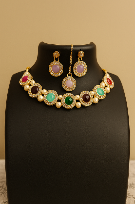 Prismatic Pearl Halo Set