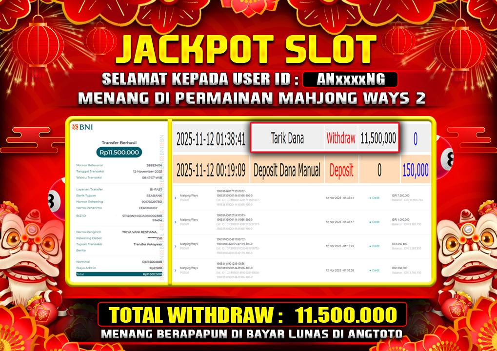 BUKTI JACKPOT LUNAS ANGTOTO