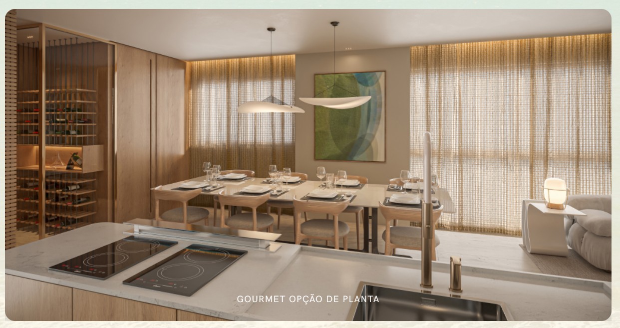 Varanda gourmet com opção de planta do Casa Mar