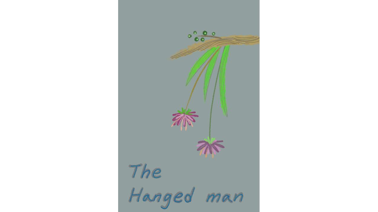The Hanged Man 타로카드 손그림 · 거꾸로 피어난 꽃