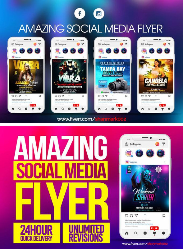 I will design an amazing insta and fb social media flyer in 24 hrs I will design an amazing insta and fb social media flyer in 24 hrs