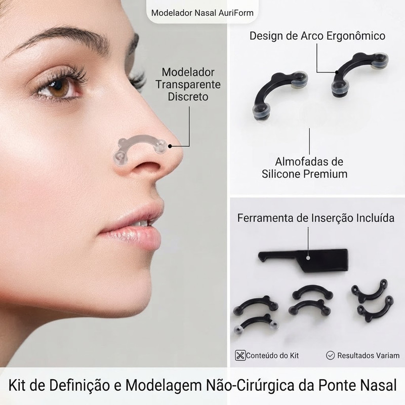Modelador De Nariz Kit 3 Pares Afinador Empinador Invisível Corretor Nasal Estético Sem Cirurgia Top